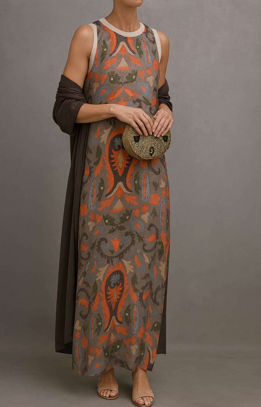 Itsaso · Vestido estampado con estola – Silvia Morel