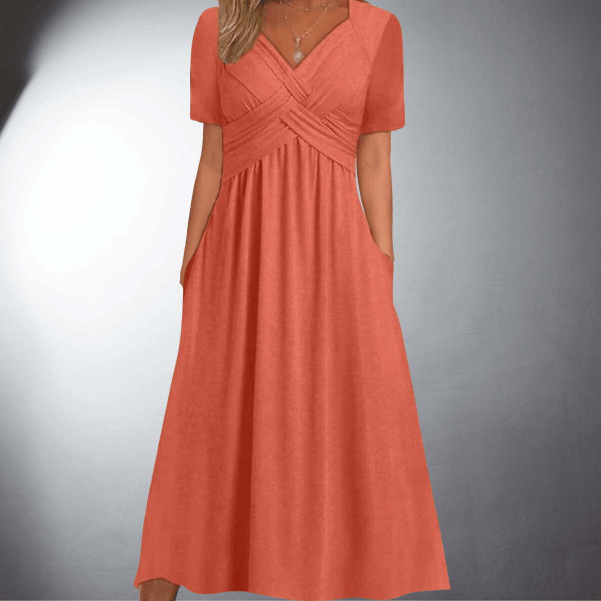 Marisa · Vestido midi con escote en V – Silvia Morel