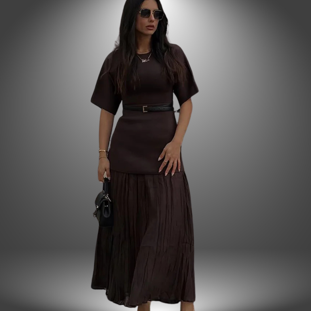Lupita · Vestido marrón de aire folk – Silvia Morel