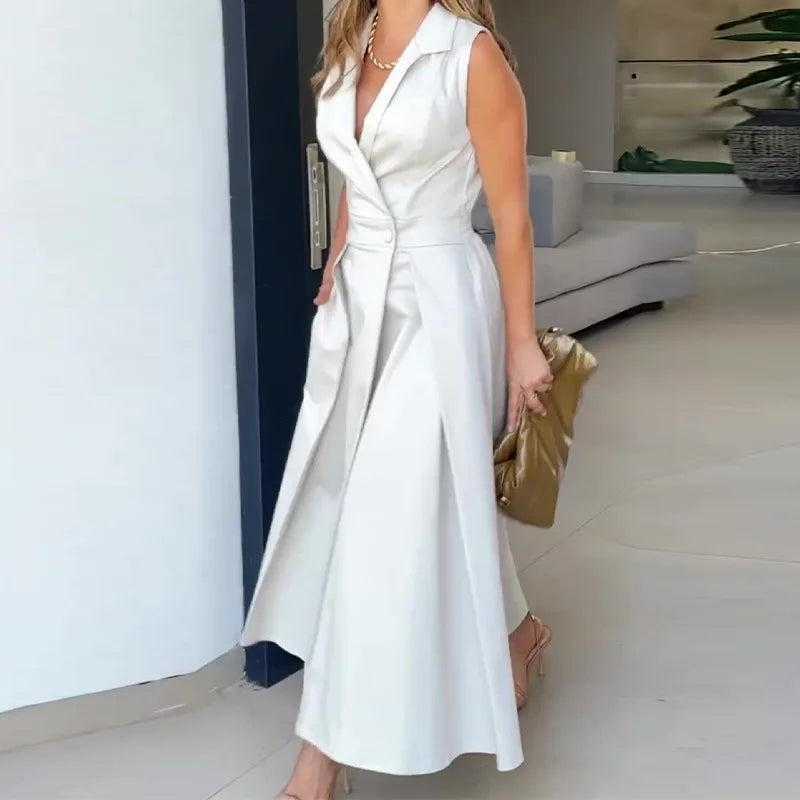 Rafaela · Vestido estilo blazer sin mangas – Silvia Morel