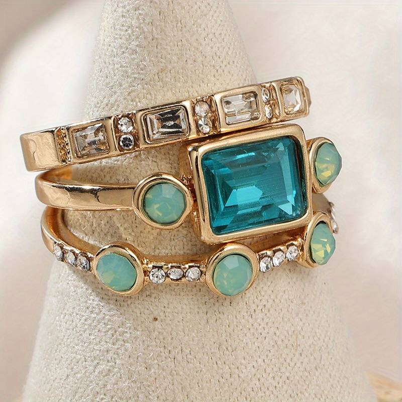 Zafira · Anillo vintage con cristal azul – Silvia Morel