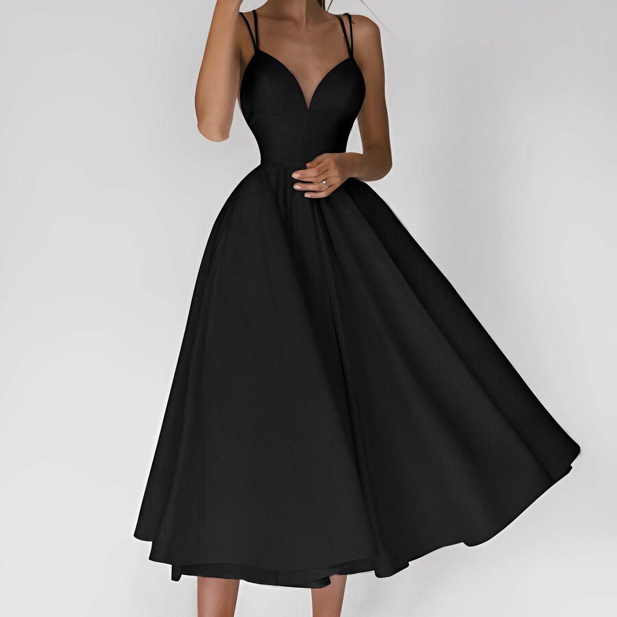 Valeria · Vestido midi con espalda cruzada – Silvia Morel