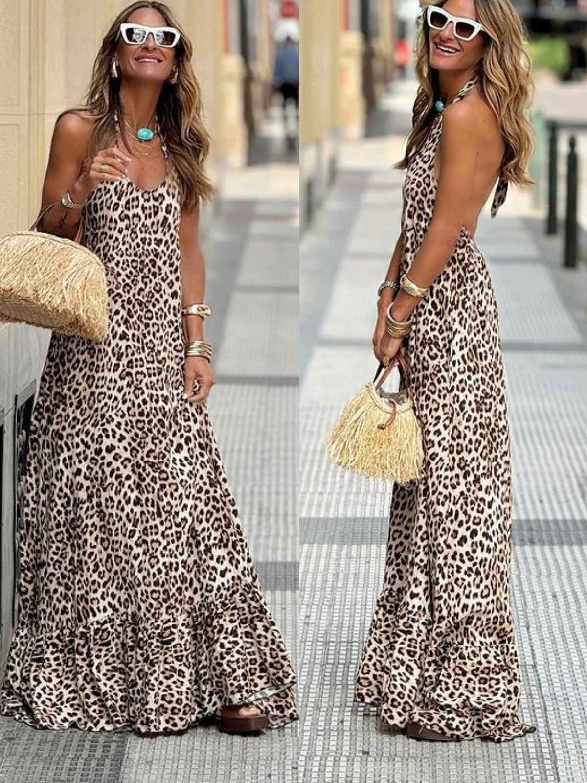 Fátima · Vestido largo de leopardo – Silvia Morel