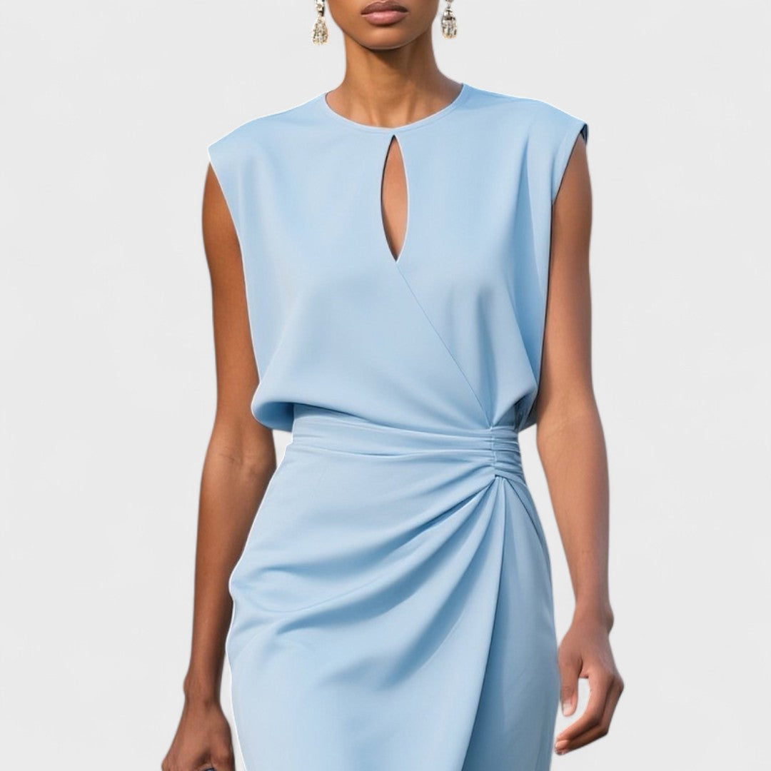 Clara · Vestido midi elegante entallado – Silvia Morel