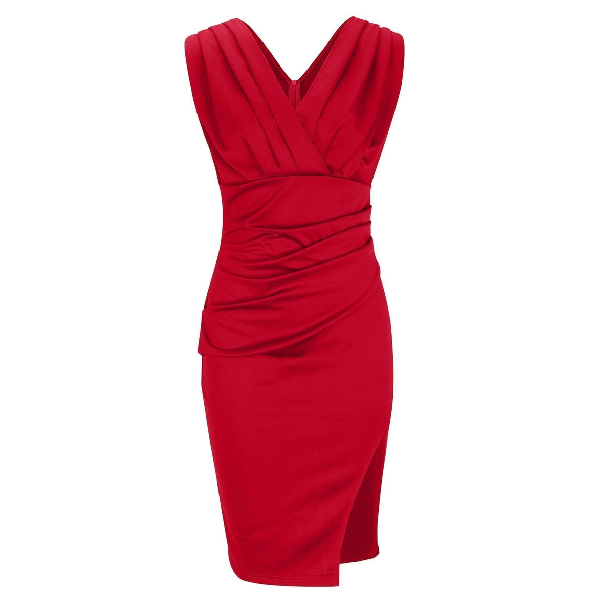 Jimena · Vestido midi entallado con abertura – Silvia Morel