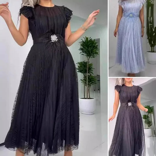 Belén · Vestido ajustado de gasa – Silvia Morel