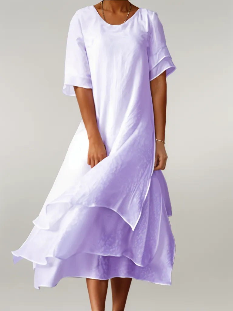 Reina · Vestido largo de escote redondo – Silvia Morel