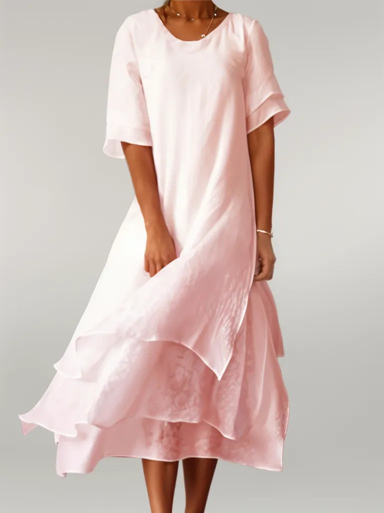 Reina · Vestido largo de escote redondo – Silvia Morel
