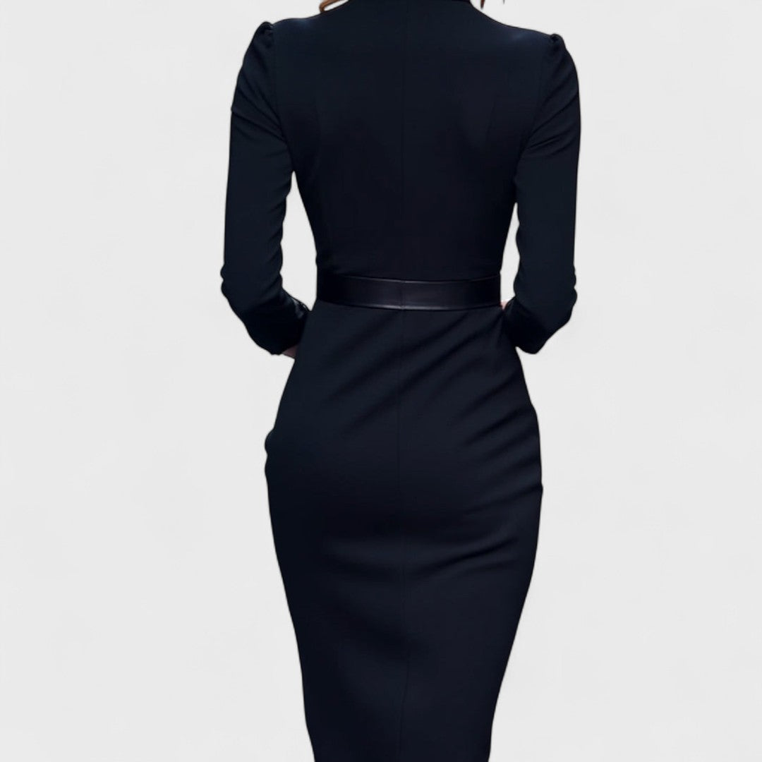 Débora · Vestido entallado con cuello mao – Silvia Morel