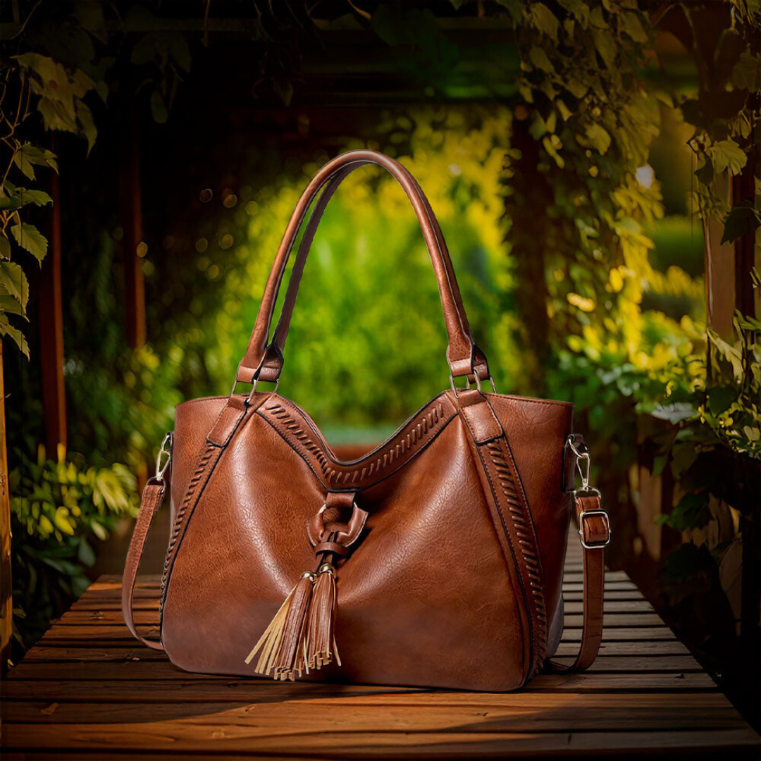 Carmel · Bolso de hombro con flecos – Silvia Morel