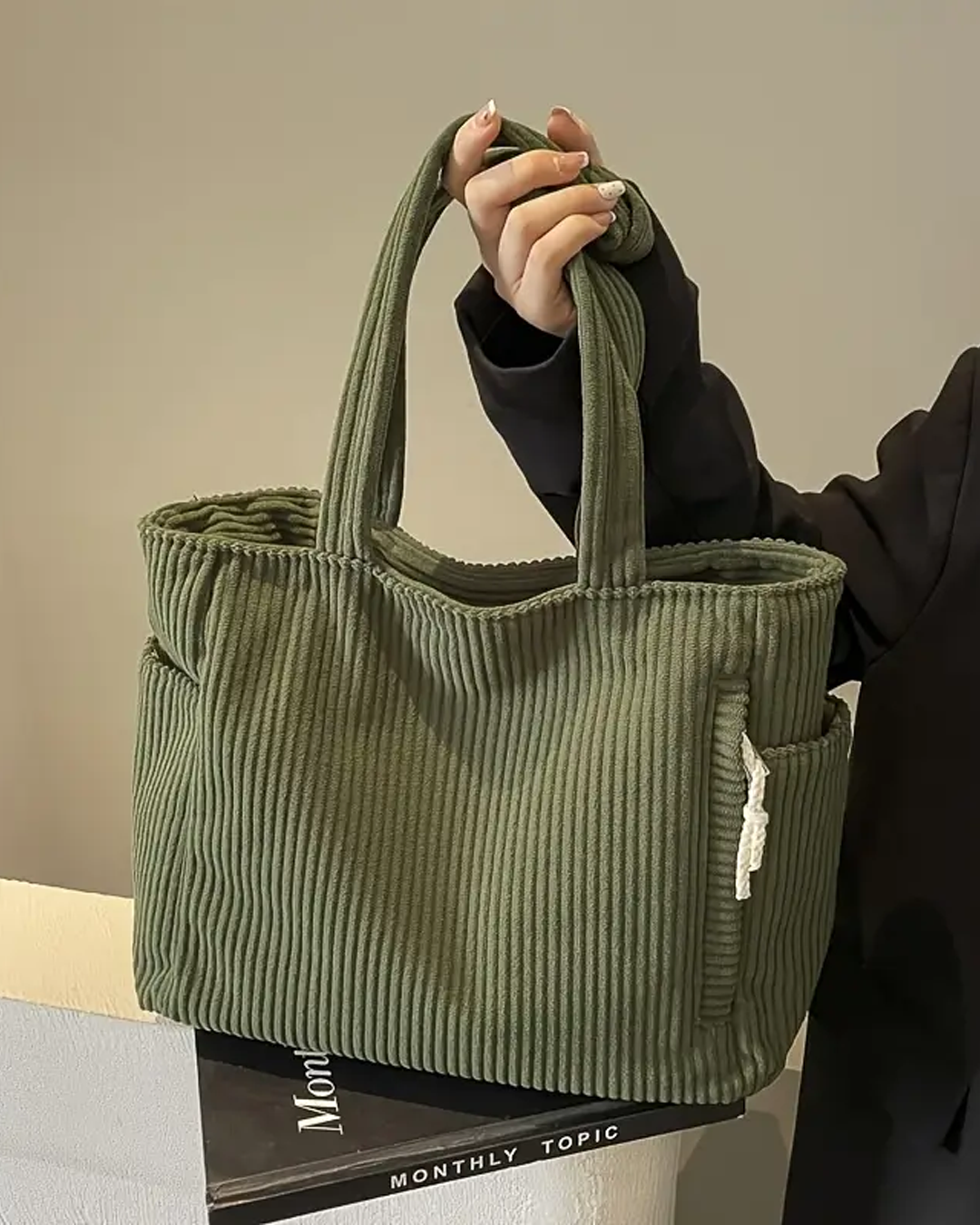 Abigail · Bolso tote acanalado con cordón – Silvia Morel
