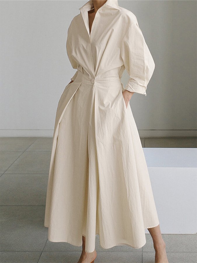 Tirsa · Vestido largo drapeado atemporal – Silvia Morel