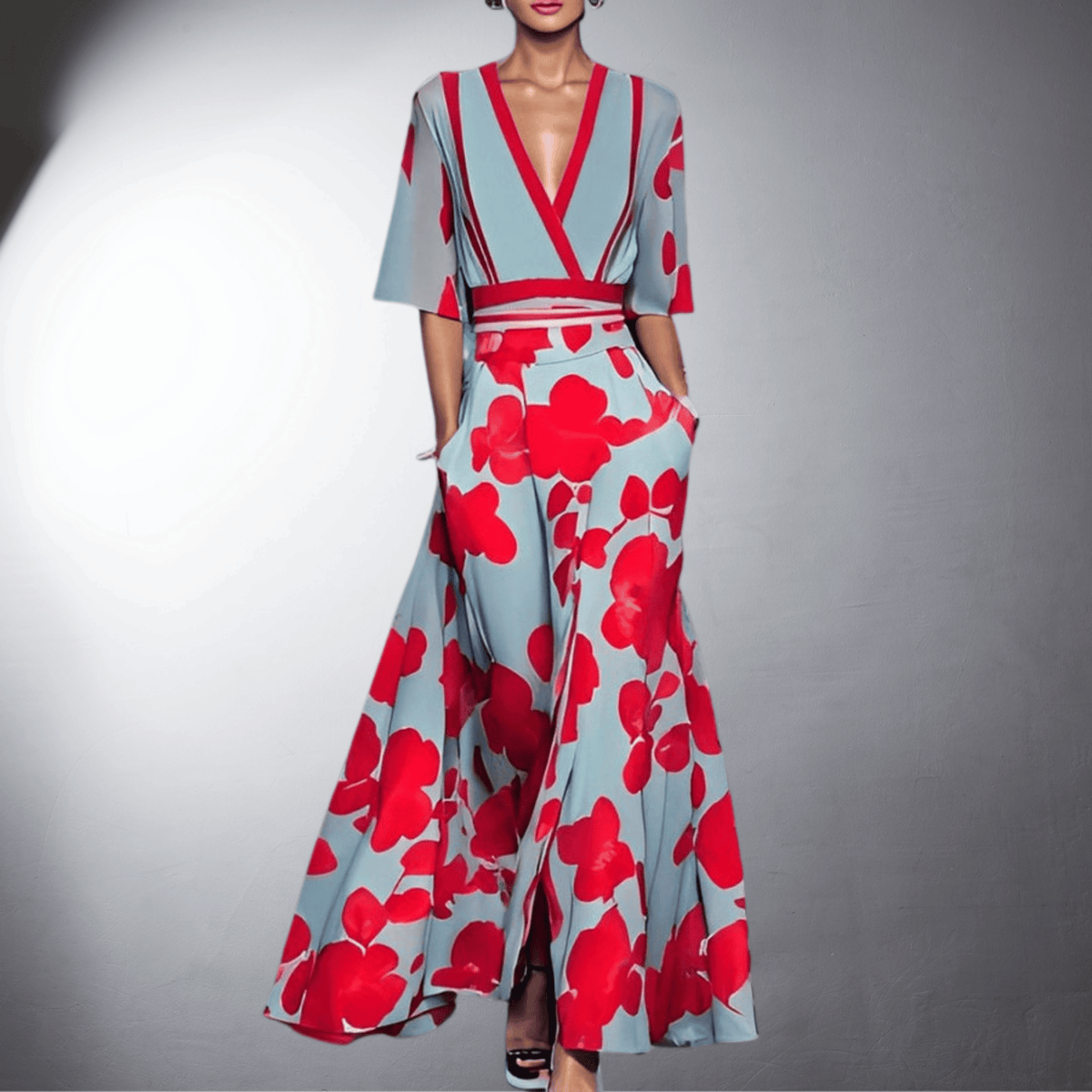 Elena · Vestido largo floral romántico – Silvia Morel