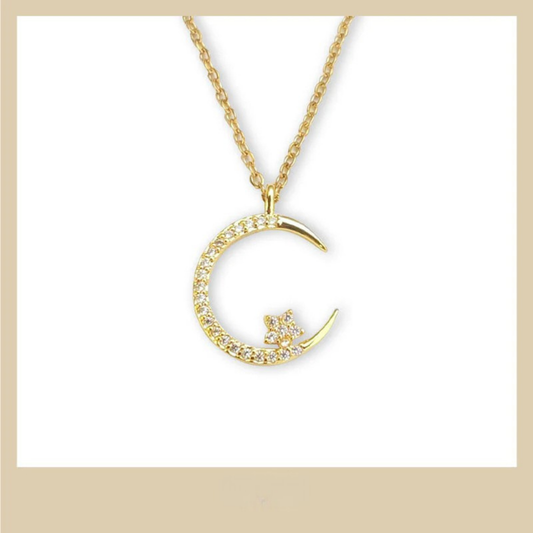 Luz · Collar de luna y estrella – Silvia Morel