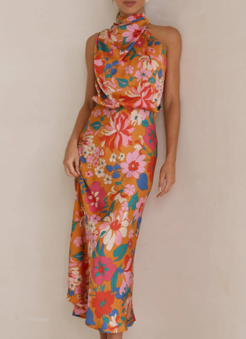 Zaira · Vestido floral en A sin mangas – Silvia Morel