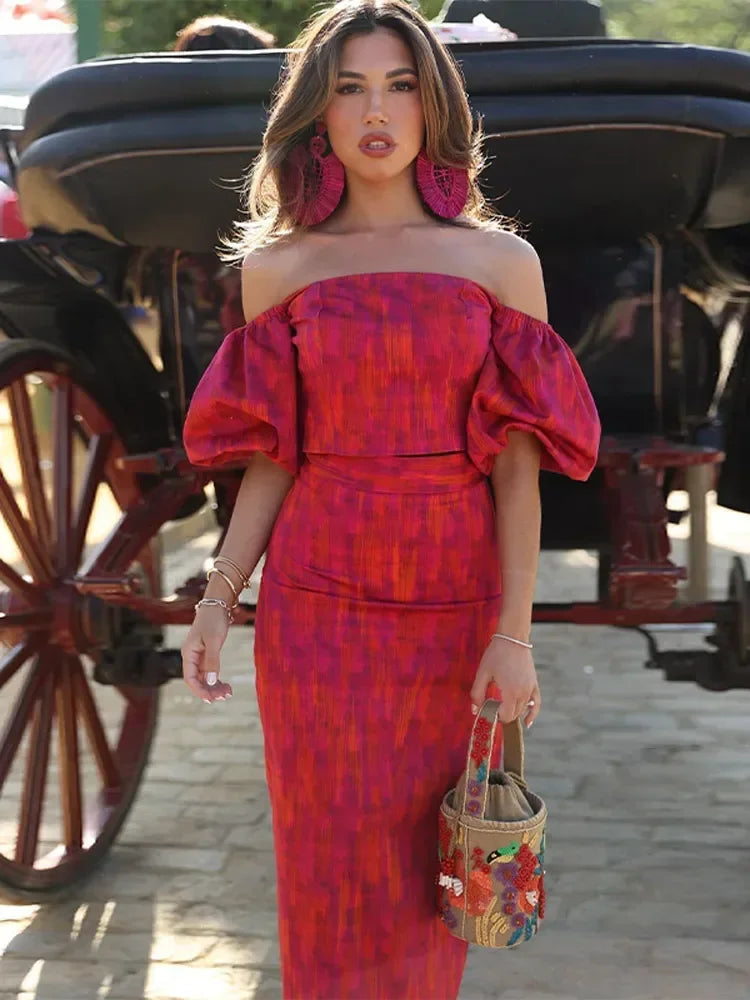Felisa · Vestido con mangas abullonadas – Silvia Morel