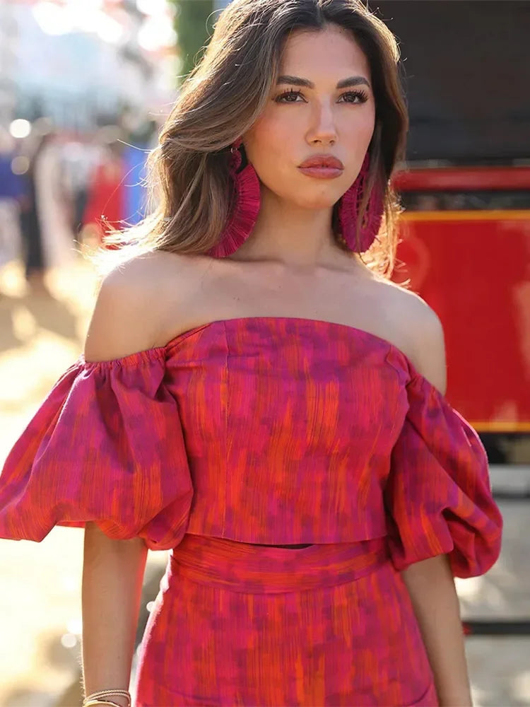 Felisa · Vestido con mangas abullonadas – Silvia Morel