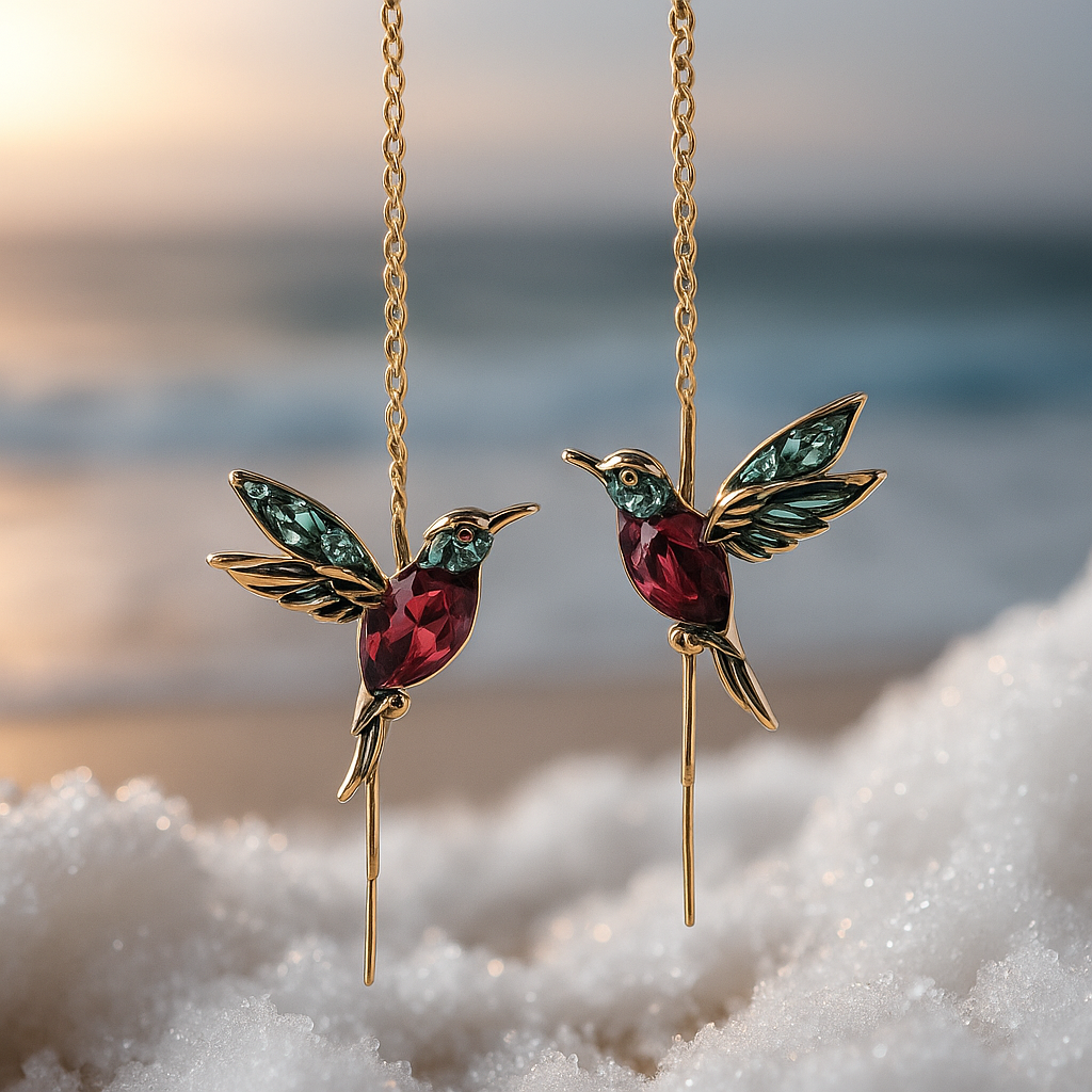 Picaflor · Pendientes de colibrí esmaltados – Silvia Morel