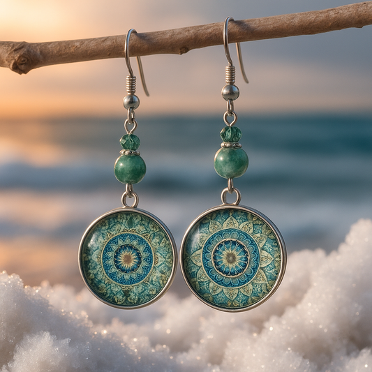 Flor de Vida · Pendientes azules florales – Silvia Morel