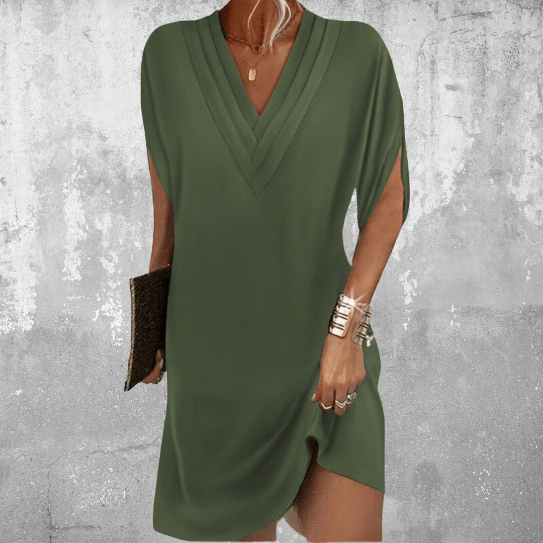 Lilian · Vestido fluido con escote en V – Silvia Morel