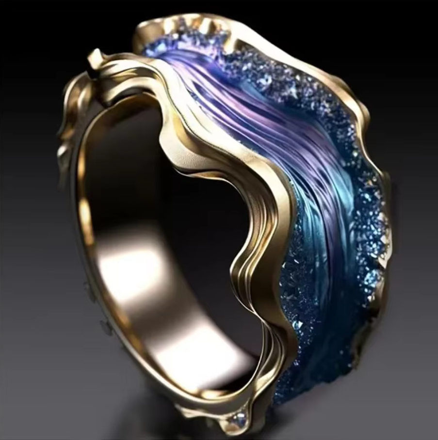 Anémona · Anillo vintage de océano – Silvia Morel