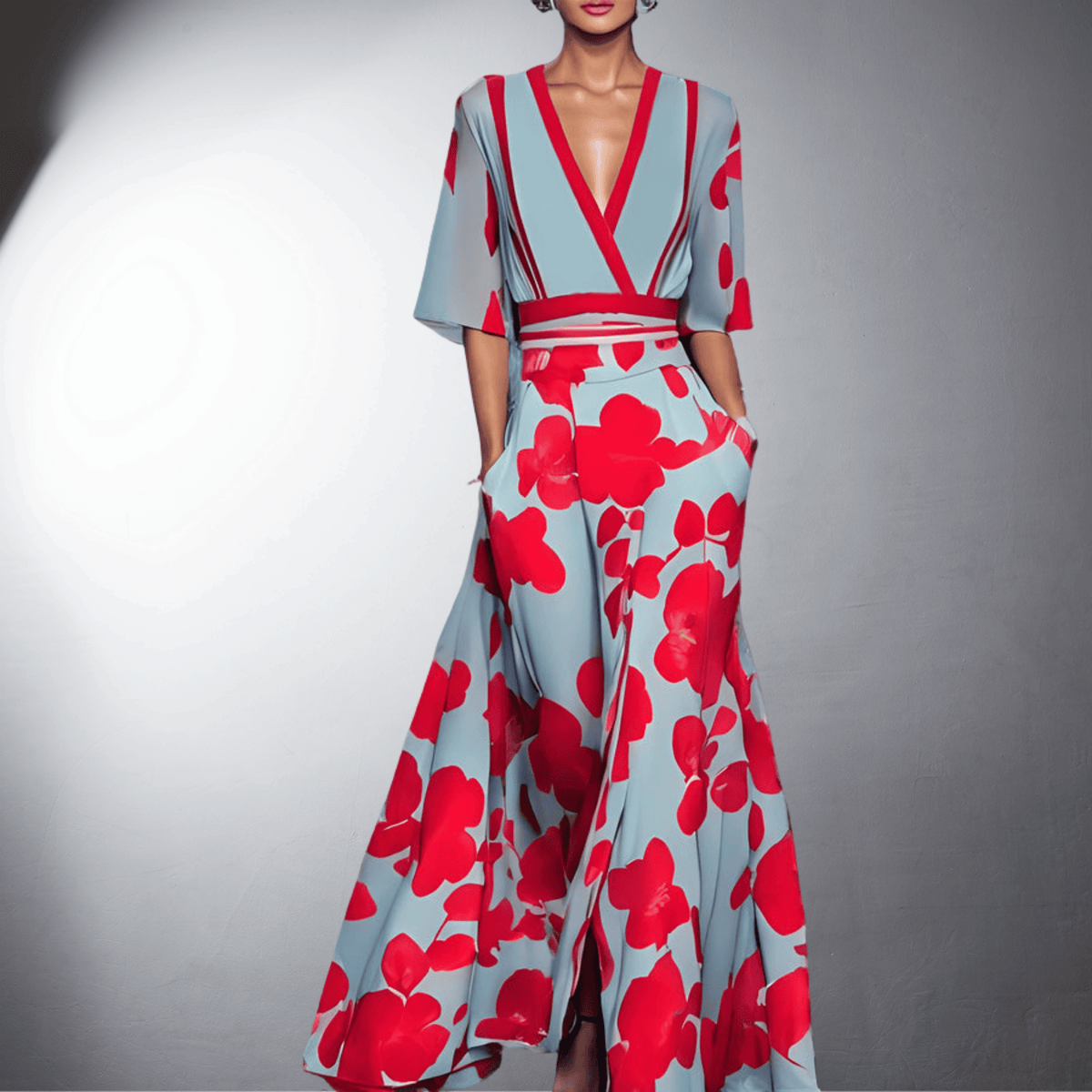 Elena · Vestido largo floral romántico – Silvia Morel