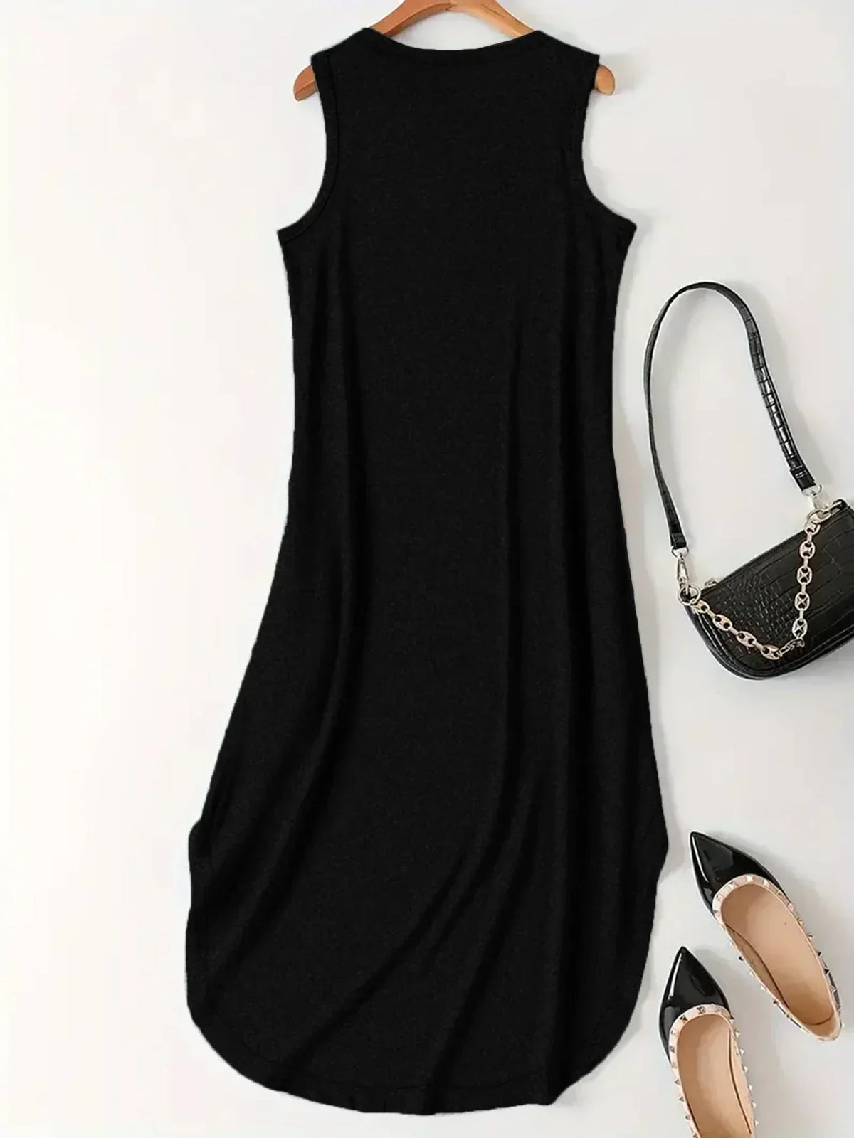 Rosana · Vestido largo holgado con lunas – Silvia Morel