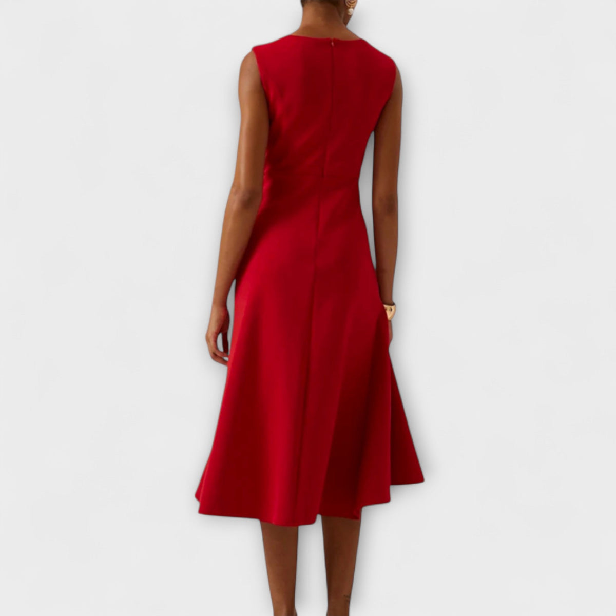 Joselyn · Vestido midi asimétrico drapeado – Silvia Morel