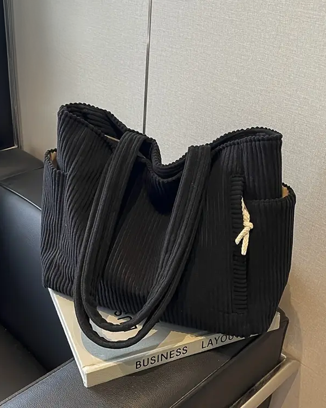 Abigail · Bolso tote acanalado con cordón – Silvia Morel