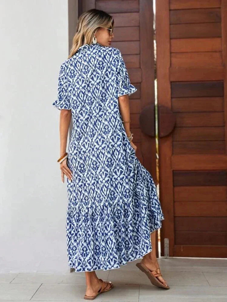 Teodora · Vestido largo suelto de flores – Silvia Morel