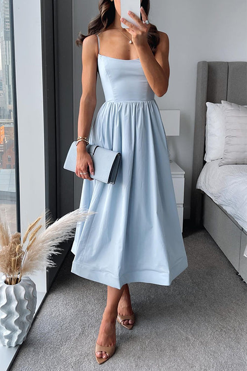 Carmela · Vestido midi evasé de tirantes – Silvia Morel