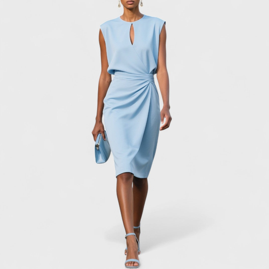 Clara · Vestido midi elegante entallado – Silvia Morel