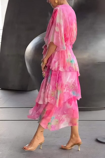 Olivia · Vestido largo bohemio acuarela – Silvia Morel