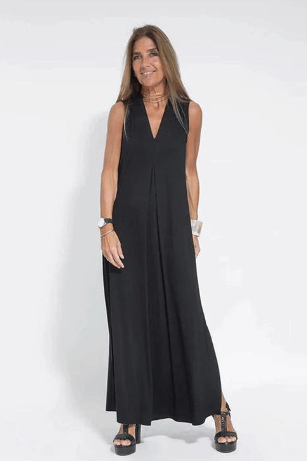 Mercedes · Vestido largo con chaleco – Silvia Morel