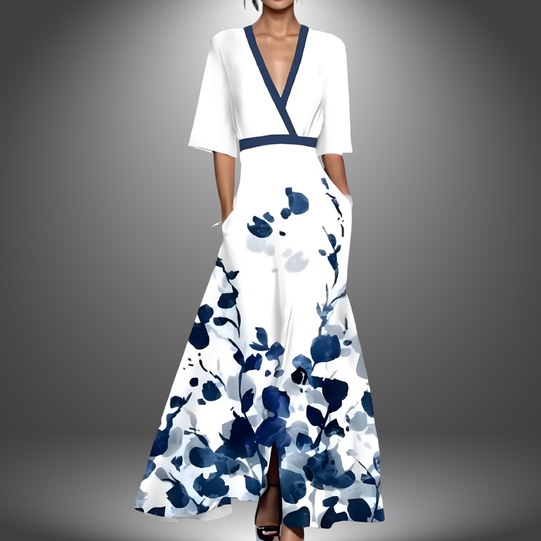 Elena · Vestido largo floral romántico – Silvia Morel
