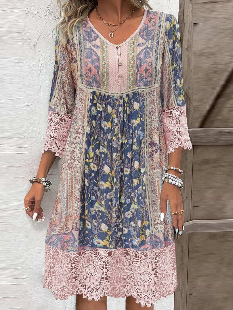 Inma · Vestido boho con encaje – Silvia Morel