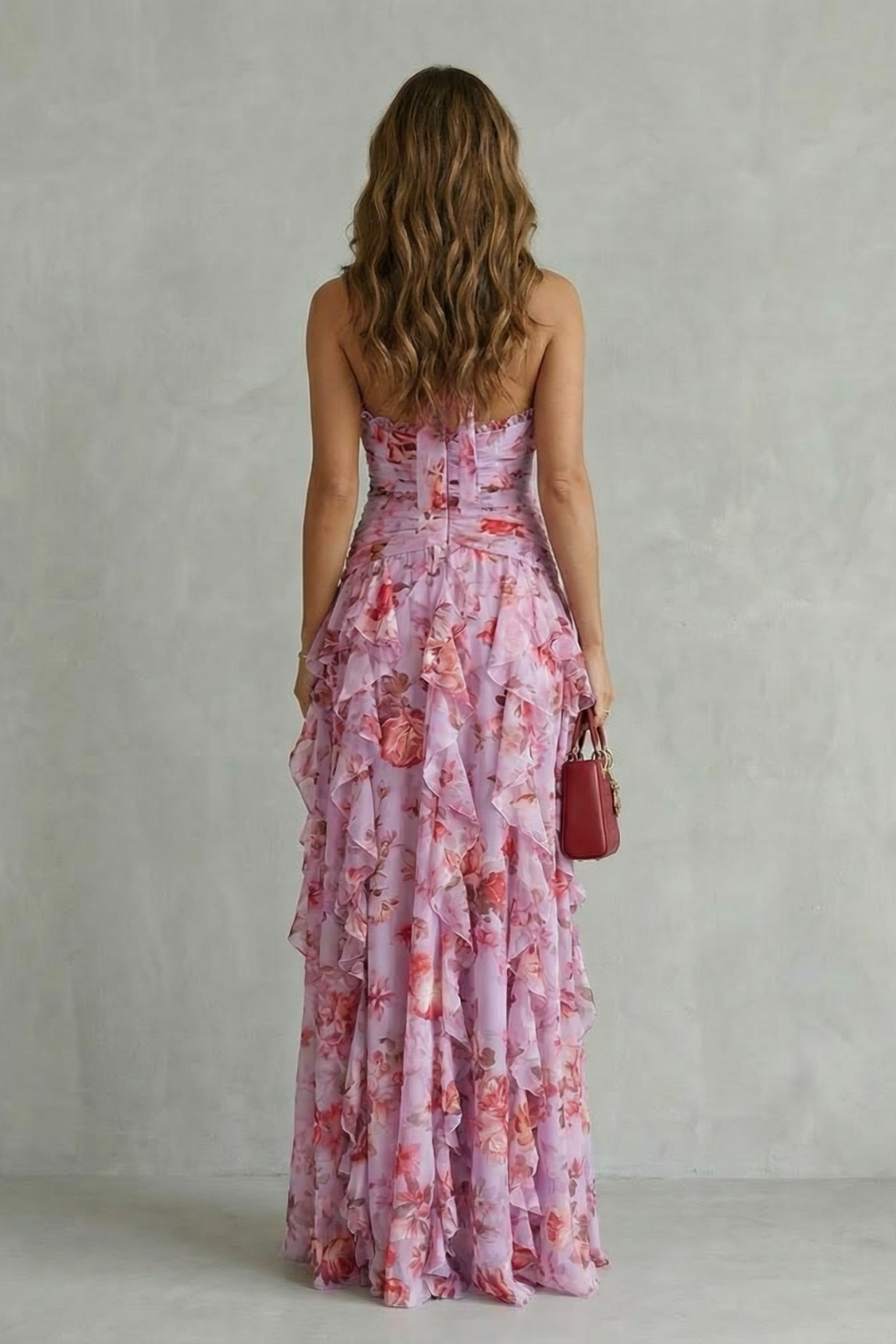 Jana · Vestido largo halter de rosas – Silvia Morel