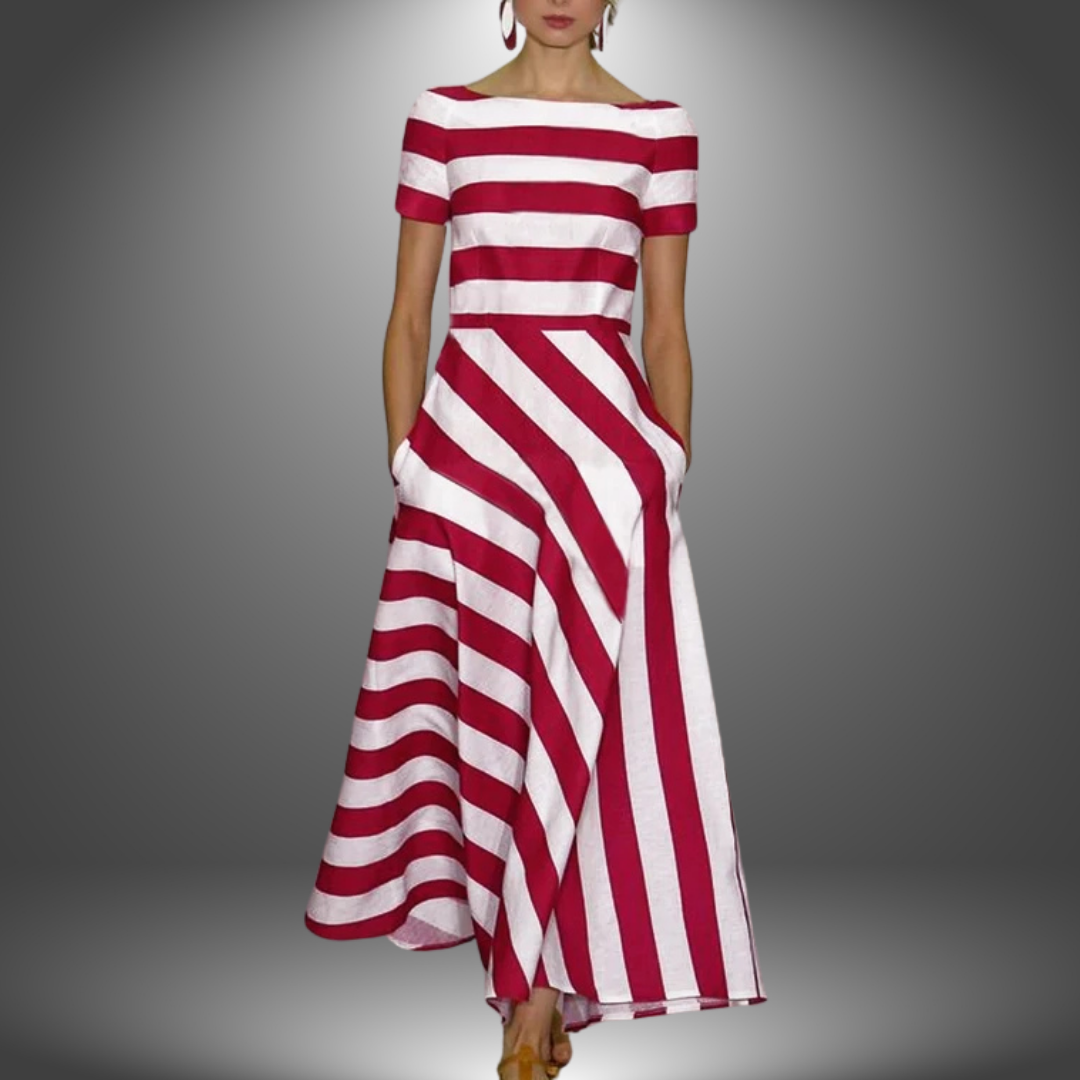 Zenaida · Vestido largo de rayas en A – Silvia Morel