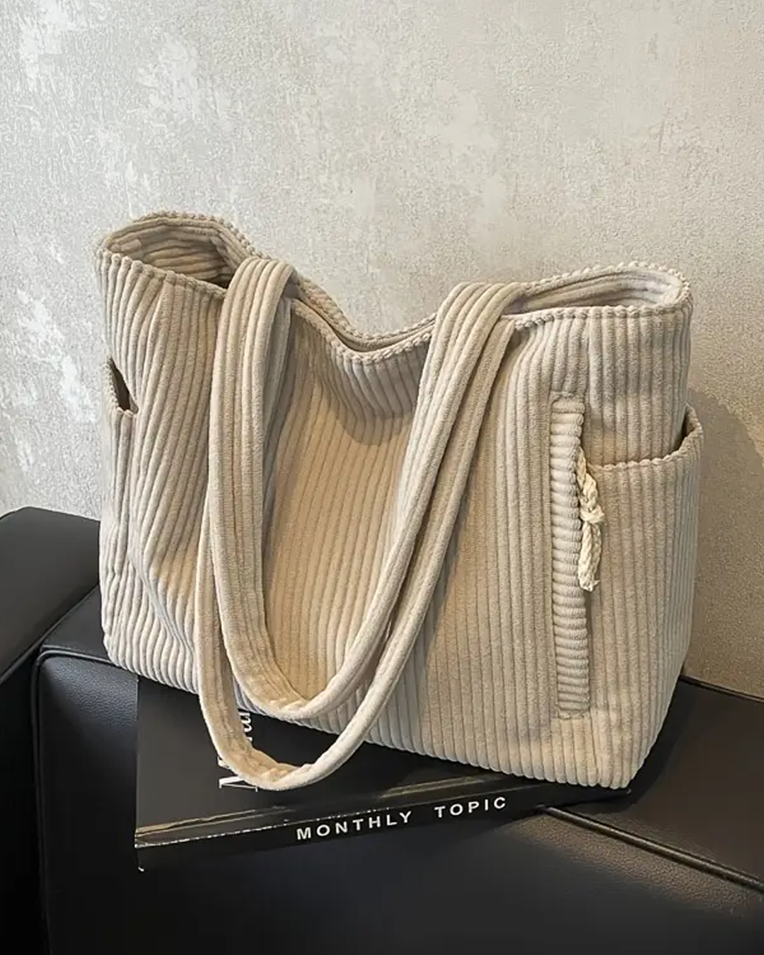 Abigail · Bolso tote acanalado con cordón – Silvia Morel