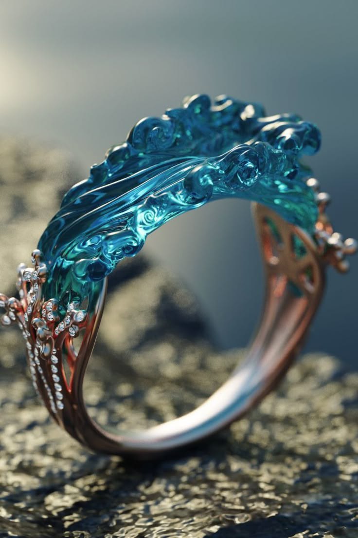 Sirena · Anillo dorado marino – Silvia Morel