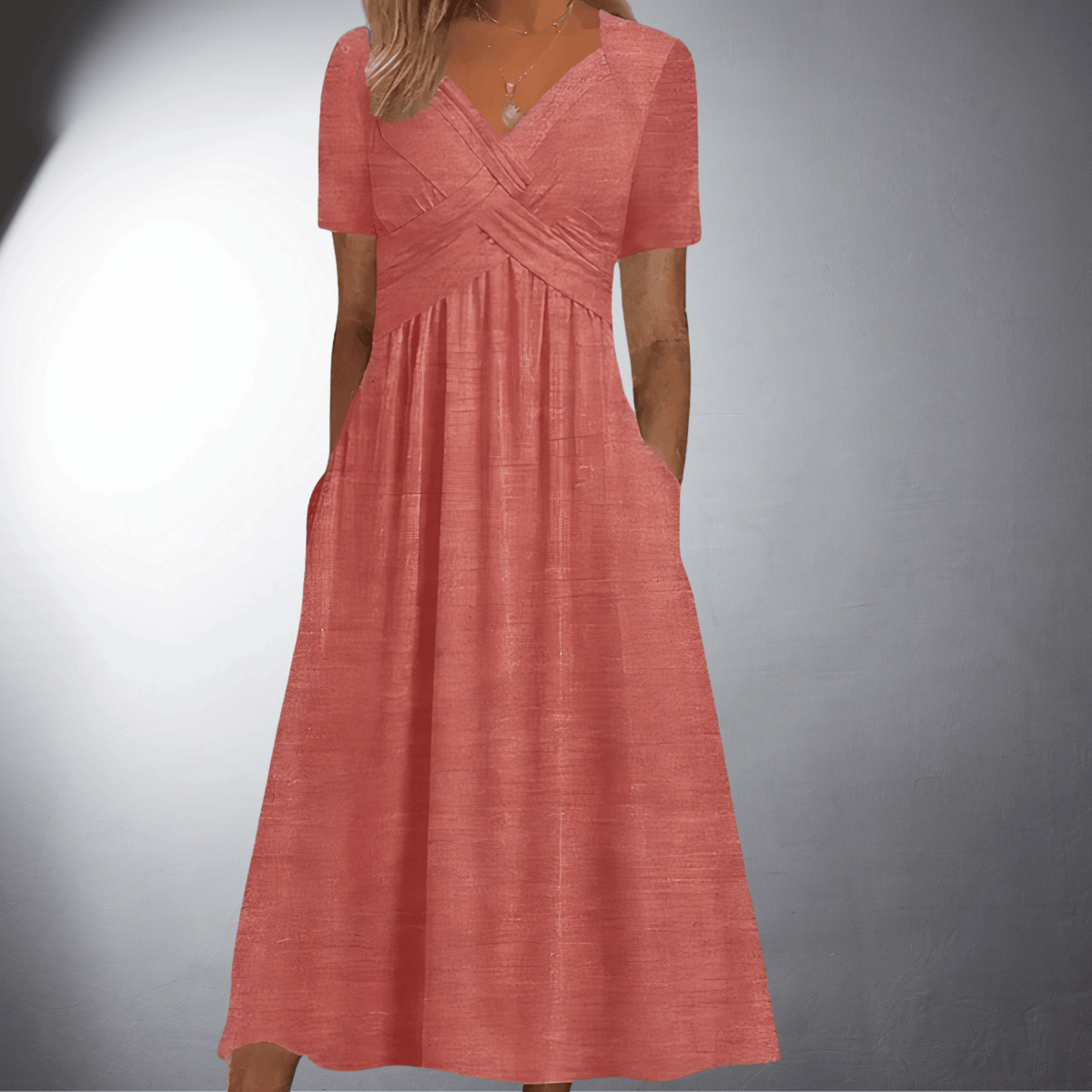 Marisa · Vestido midi con escote en V – Silvia Morel