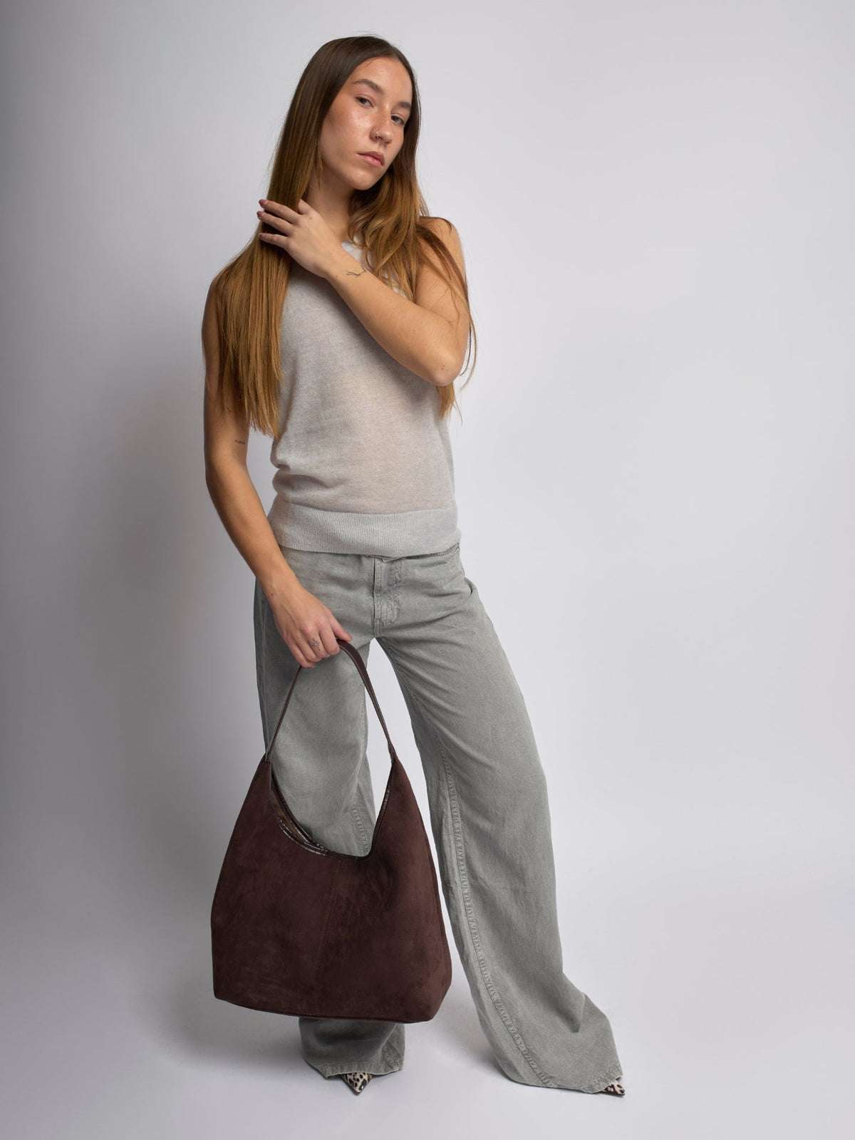Tiare · Bolso bandolera efecto ante – Silvia Morel