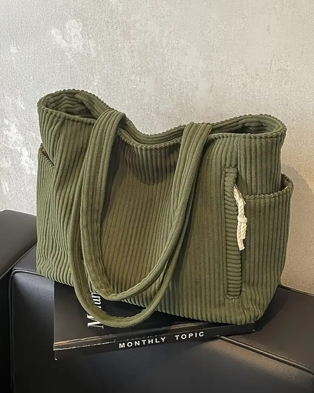 Abigail · Bolso tote acanalado con cordón – Silvia Morel