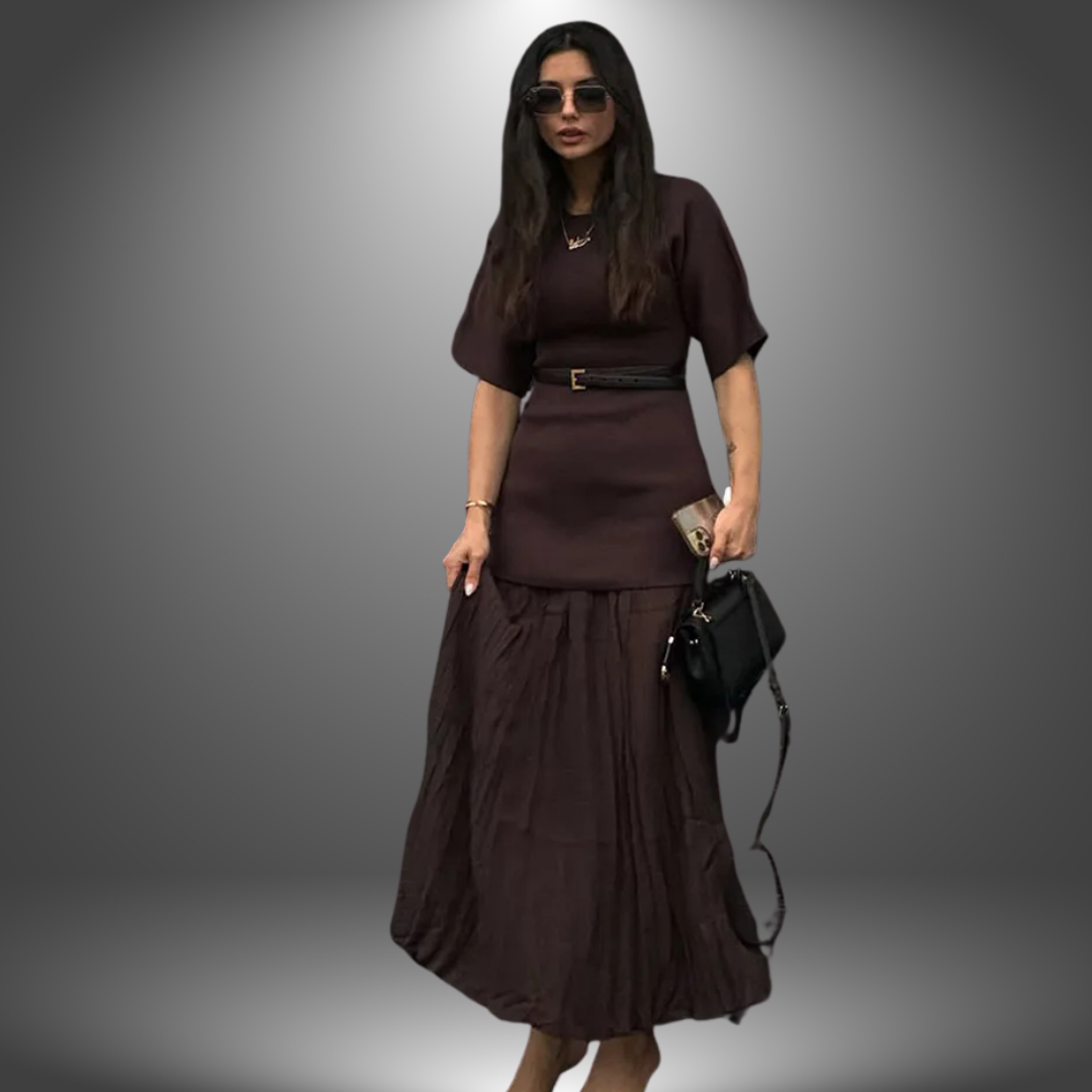 Lupita · Vestido marrón de aire folk – Silvia Morel