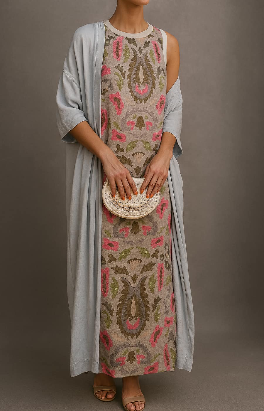 Itsaso · Vestido estampado con estola – Silvia Morel