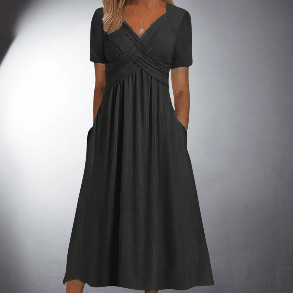 Marisa · Vestido midi con escote en V – Silvia Morel