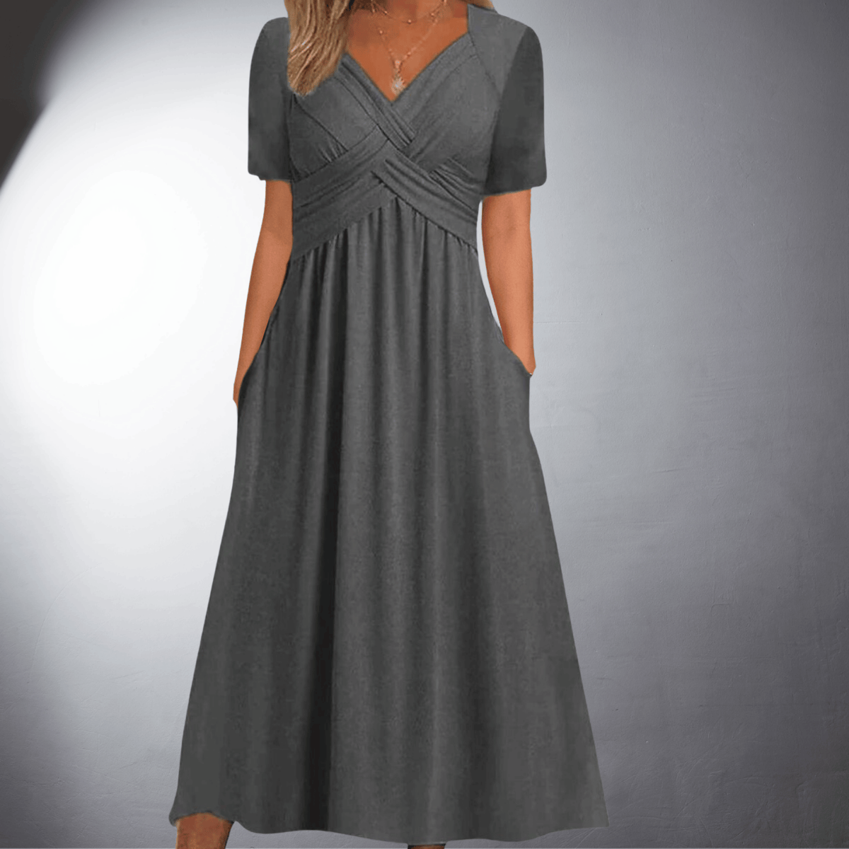 Marisa · Vestido midi con escote en V – Silvia Morel