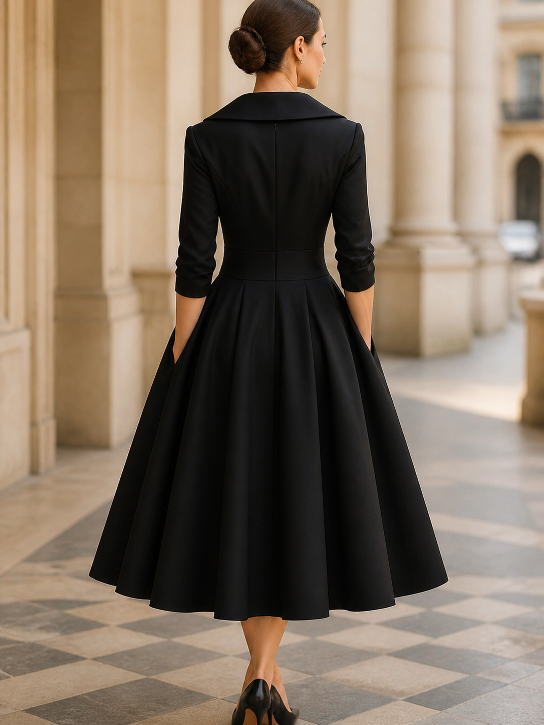 Satina · Vestido midi satinado con escote cruzado – Silvia Morel