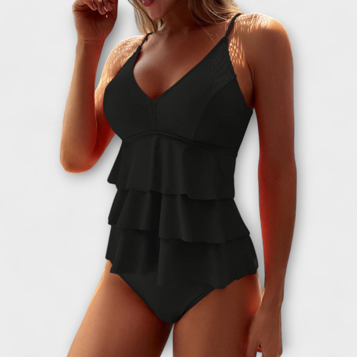 Tongoy · Vestido de baño con volantes – Silvia Morel