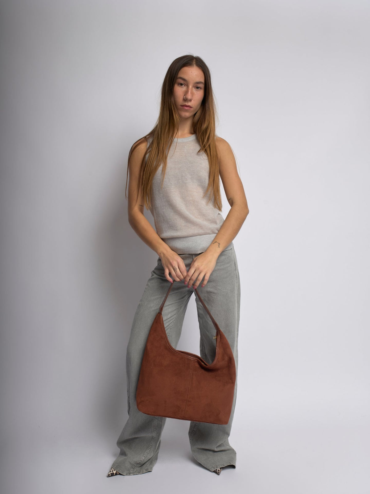 Tiare · Bolso bandolera efecto ante – Silvia Morel